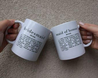 Bridesmaid Maid of Honour, Maid of Honor Mug | Mug for Bridal Party, Bridal Party Mug, Bridesmaid Mug