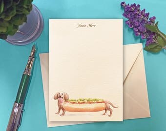 Landis Custom Correspondence Cards - Hot Wiener Dog