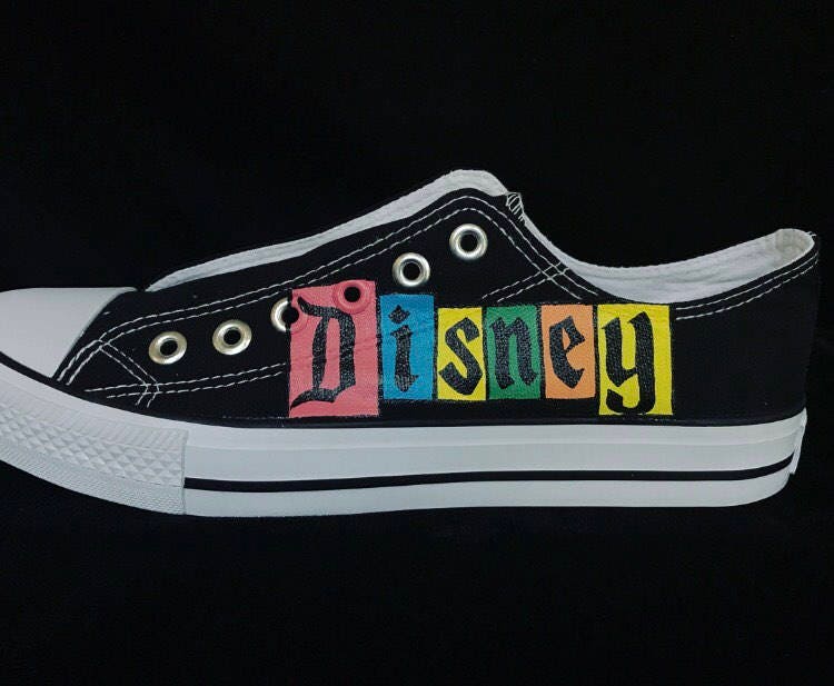Throwback Disney hand painted shoes Disney shoes disneyland