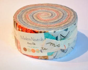 Jelly roll modern Neutrals by Amy Ellis of Moda Quilt Fabric cotton Out of print hard to find