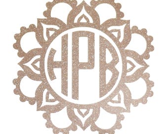 4" Rose Gold Monogram Decal | Many Shapes & Colors