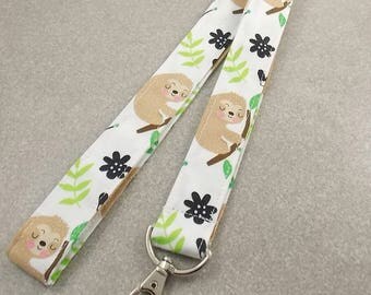 Lanyard Sloth Lanyard Teacher Lanyard Sloths Animal Lanyard Nurse Lanyard Key Holder Key Lanyard ID Badge Holder Badge Lanyard