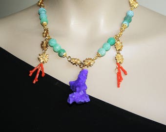 Fashion - purple coral necklace
