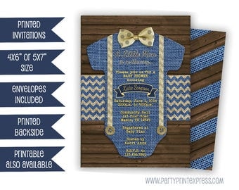 Little Man Baby Shower Invitation - Bow Tie Baby Shower Invite - Bowtie Little Man Invite - Its a Boy Invitations - Boy Baby Shower Romper