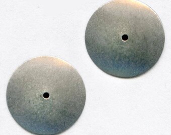Vintage silver metal sequin with center hole 12mm pkg of 50. b9-0954(e)