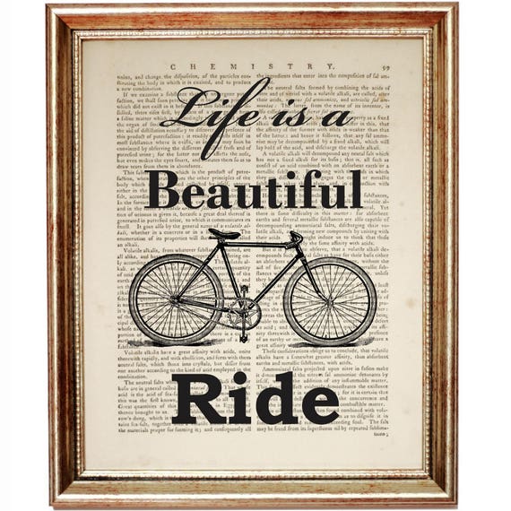 Life is a Beautiful Ride Quote Dictionary Art Print