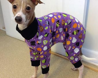 Dog Pajamas. Dog Halloween. Halloween Dog Pajamas. Italian Greyhound Pajamas. Dog Clothes. Pet pajamas. Small Dog Clothes. Onesie for dog.