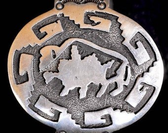Navajo Silver Buffalo Stamped Cuff - Signed