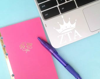 ANY COLOR Zeta Tau Alpha ZTA Crown Vinyl Decal: Laptop - Car Window - Tumbler - Etc