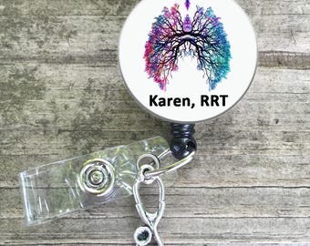 Lungs, Breathe, respiratory, respiratory therapy, respiratory therapist, badge reel button, breathe badge reel, RRT CRT lanyard