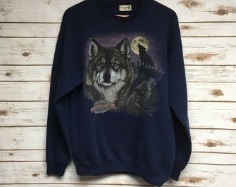 Wolf sweatshirt | Etsy