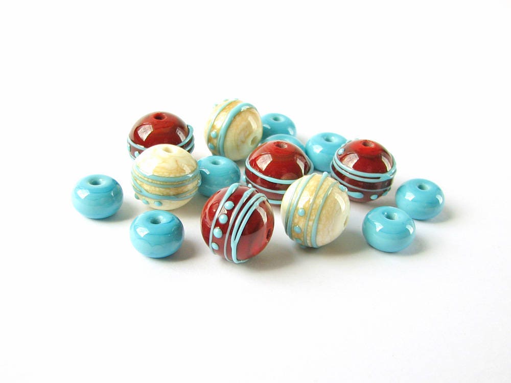 Lampwork Beads Lampwork Bead Set Handmade Glass Beads