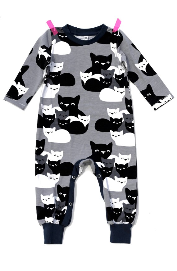 Cat Print Onesie Unisex Baby Onesie Organic Baby Sleepsuit