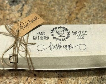 Chicken Egg Carton Stamp - Fresh Eggs Carton - Custom Egg Cartons - Farm Name Stamp - Chicken Coop Egg Carton - Backyard Chicken Egg Stamper