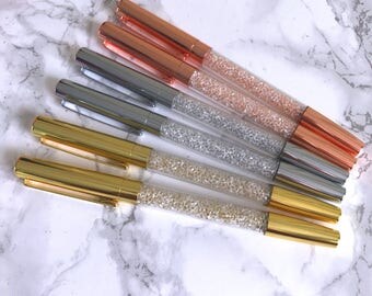 Luxury Metallic Pen With Crystals - Gold, Rose Gold & Silver