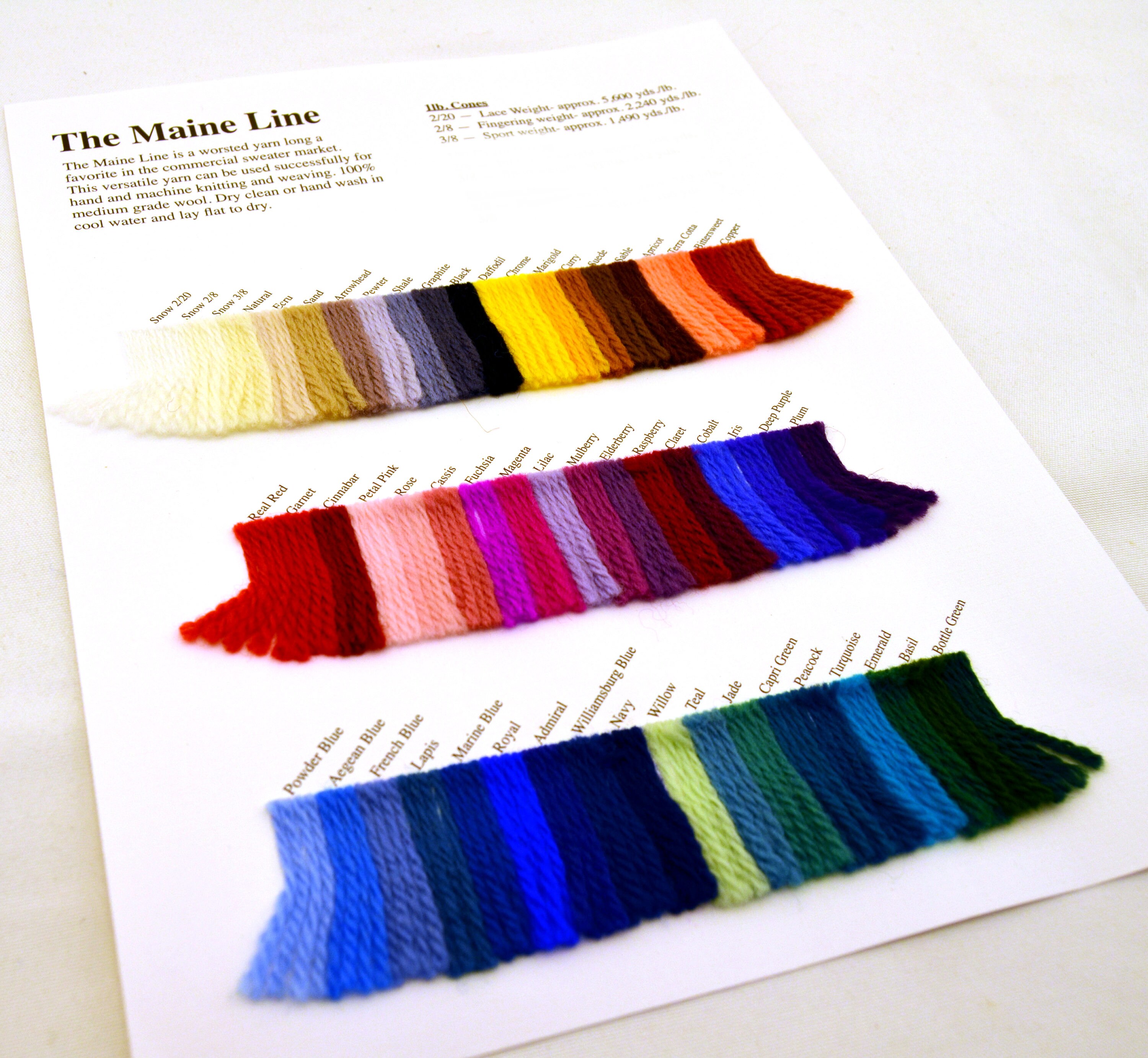JaggerSpun Yarn Color Cards Free Shipping