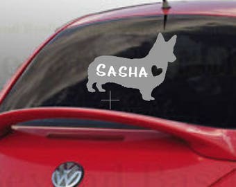 Corgi Decal / Corgi / Shepherd Decal / Pet Decal / Vinyl Decal / Vinyl / personalized decal / heart decal / Corgi sticker / bumper sticker
