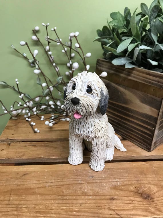 soft coated wheaten terrier garden statue