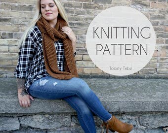 Knitting Pattern PDF / Triple Texture Scarf / Cozy Knit Scarf