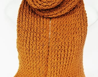 Mustard yellow scarf, chunky knit scarf, knitted scarf, handmade scarf, knitted scarves, mens scarf, womens knit scarf, lelsloom, autumn