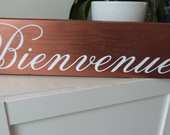 Panneaux direction en bois cuivre ou argent ou or pour mariage. Pancartes mariage. Flèche mariage.Signalétique bois. Wedding wood sign