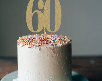 Cake topper - sixty cake topper, 60th birthday cake topper, sixieth birthday decorations, 60th birthday party, 60th birthday decorations