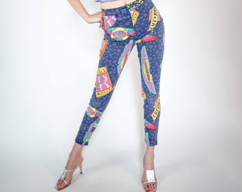 Versace printed jeans pants