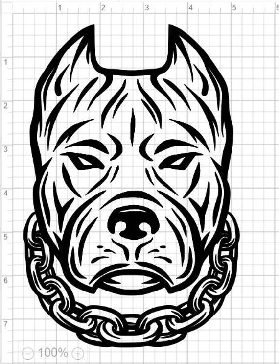 Download Dramatic Pitbull SVG EPS DXF Studio3 Cut Files