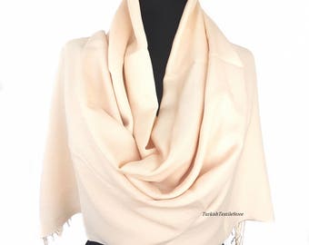 Cream Ivory Pashmina Scarf Ivory Cashmere Shawl Ivory Cashmere Wrap Ivory Cashmere Scarf Bridesmaids Gift Ivory Wedding Shawl Bridesmaid
