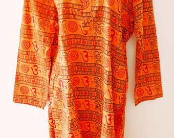 Traditional Om kurta, ethnic wear kurta, mantra printed kurta,unisex kurta,hare Krishna kurta,Indian look