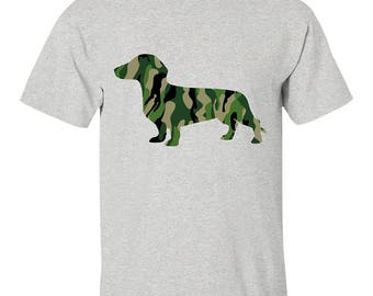 camo dachshund shirt