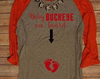 Ohio State Maternity Shirt// Buckeye Maternity Tee, Maternity Shirt, Game day Maternity Shirt, OSU Maternity Shirt, Bucketye Maternity shirt