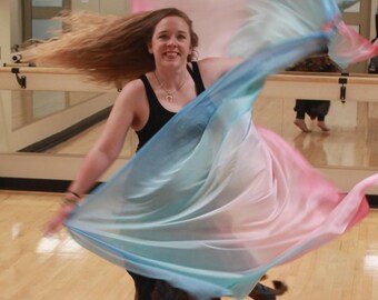 Bermuda Waters Bellydance Veil, Bellydance Costume Veil, Bellydance Veil