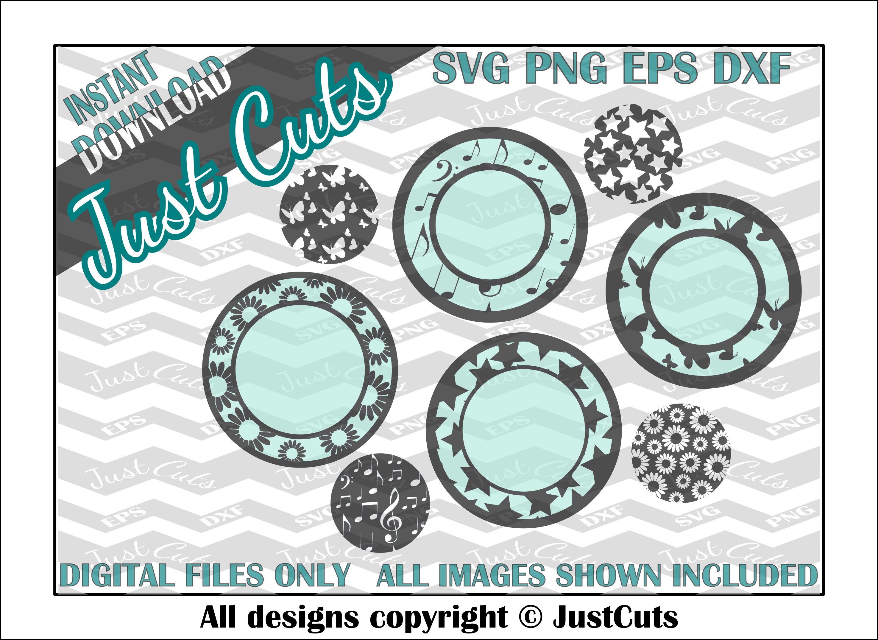 Download Monogram circle cutout border circles Monogram frame svg
