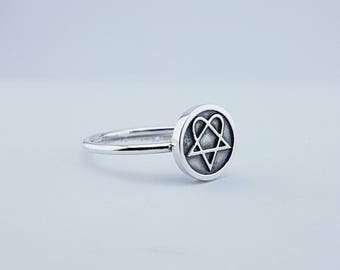 HIM Sterling Silver 925 Ring, Light sterling silver ring HIM