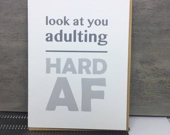 Adulting Card. New Homeowner. Friend Congrats Card. Funny New Job Card. Funny New Home Card. Funny Moving Card. Funny Wedding Cards.