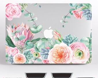Flowers Sticker MacBook 13 inch MacBook Decal Floral MacBook Air 11 Skin Pink Mac Sleeve Laptop Keybord Stickers MacBook 2016 Skin DR027