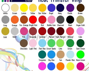 Listing of available Siser Easyweed HTV, (Heat Transfer Vinyl) Do Not Order