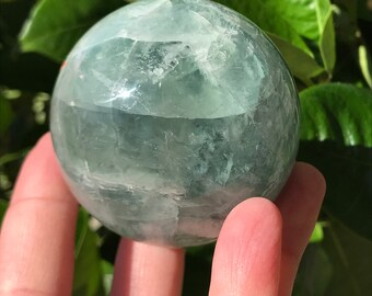 Green Fluorite Crystal Sphere Green Crystal Sphere Green Fluorite Sphere Ball Fluorite Ball Polished Fluorite Crystal Sphere A1