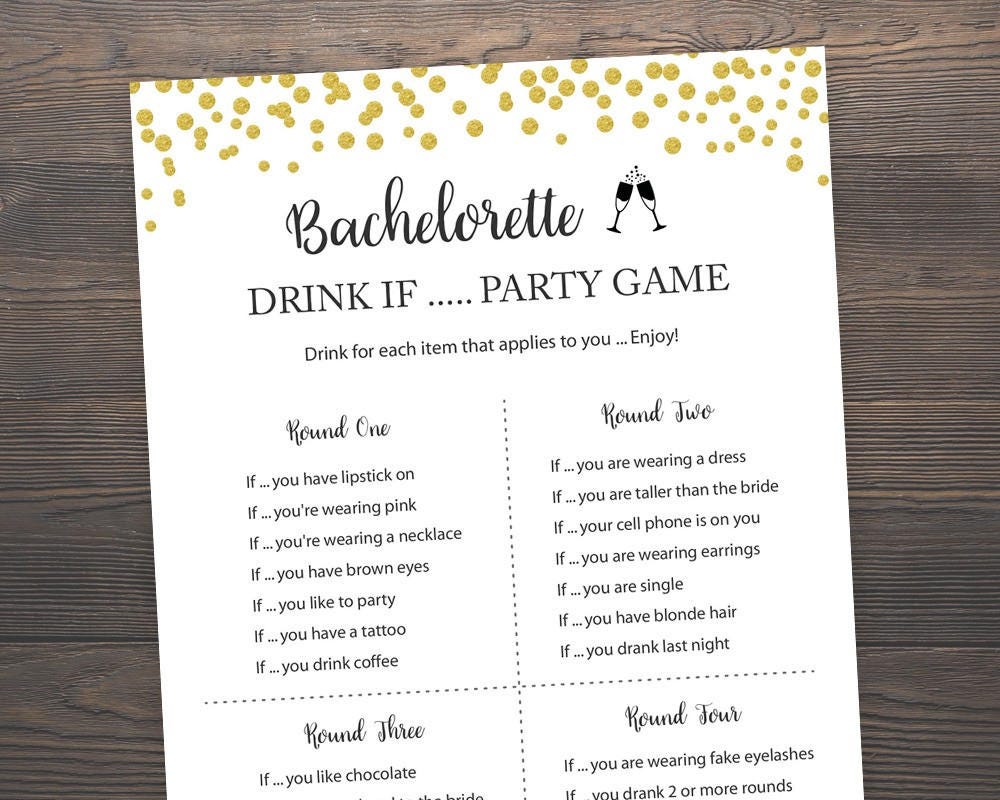 Bachelorette Drink If Party Game Printable Bachelorette