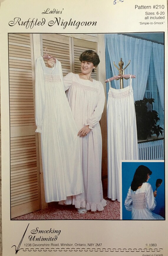 Smocked Ladies Nightgown Pattern Heirloom Patterns Women's