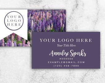 Essential Oils Business Cards // YL Business Cards // Lavender and Purple Business Cards // 20% OFF