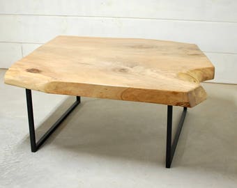 Live Edge Coffee Table, Reclaimed Wood Coffee Table, Pecan, Wood Coffee Table, Rustic Home Decor, Live Edge Wood Table - FREE Shipping