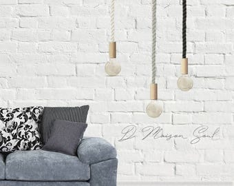 Sale Rope Pendant Lighting. Nautical Pendant Light. Nordic Lighting. Organic Lighting. Natural Home Decor. Minimalist Hanging Pendant.