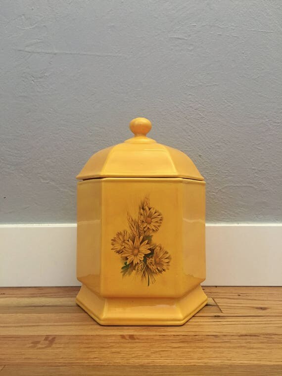 Yellow Sunflower Cookie Jar
