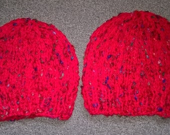 Hand Knit Mother and Daughter Beanie Slouch Hats