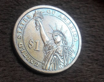 Blue Toned One Dollar Washington Coin.