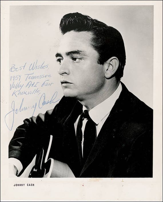 Johnny Cash signed autograph print