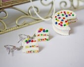 Confetti Cake Necklace and Earrings Set! Polymer Clay Miniature Jewelry Food Jewelry
