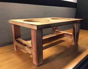 Rustic Farmhouse Dog Bowl Stand